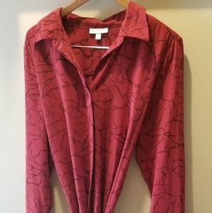 Button down belted shirt dress